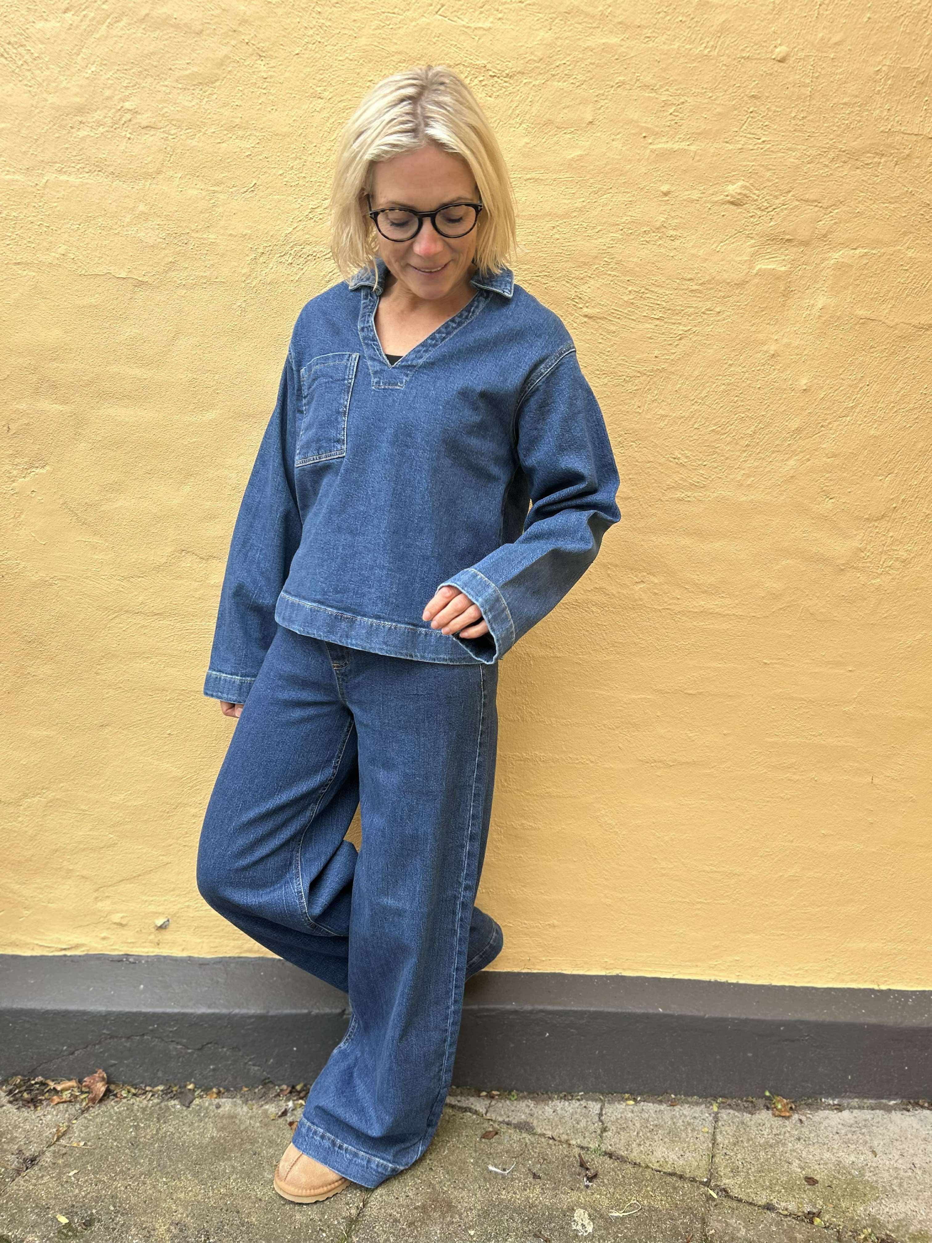 PCSILKE Trousers - Medium Blue Denim